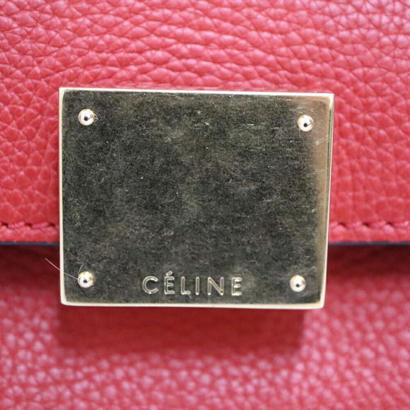 Celine Trapeze Handbag Leather Red - Picture 8 of 9